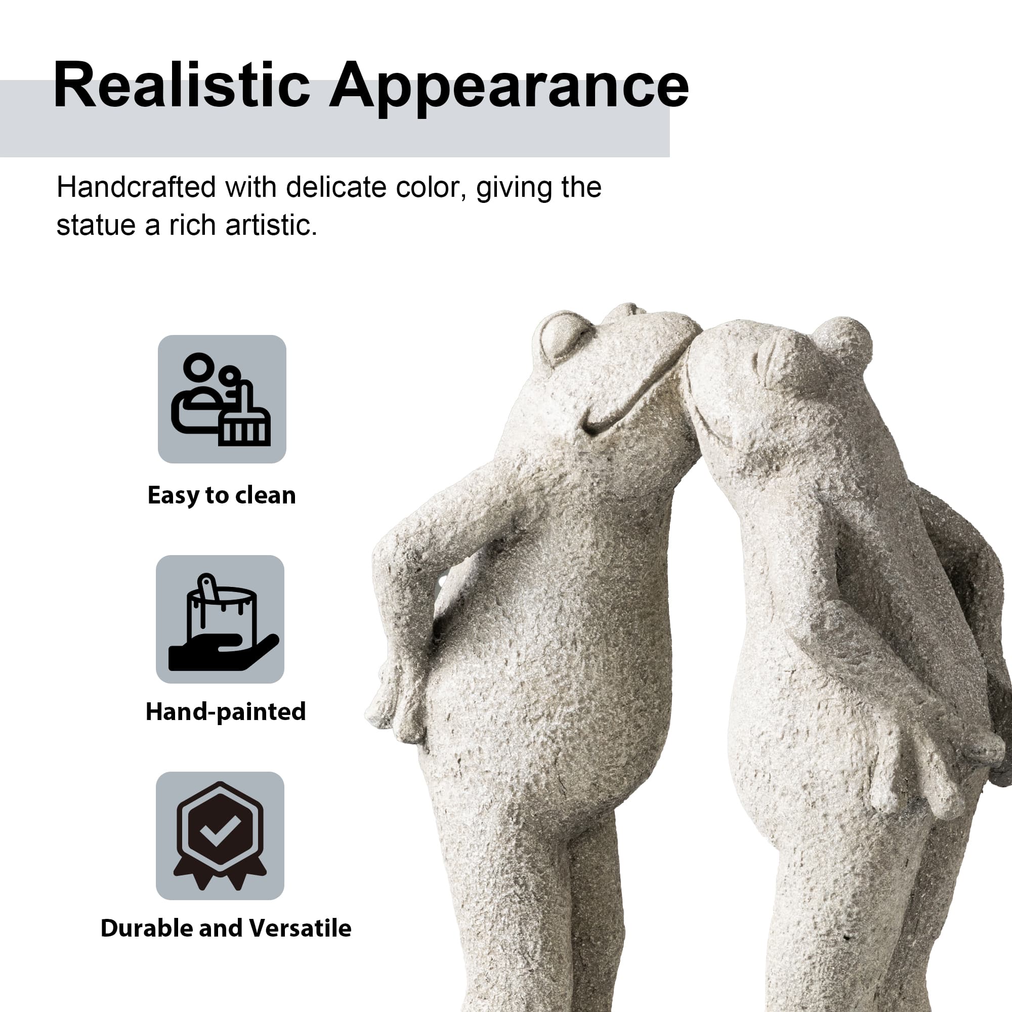 Glitzhome® 15.25" Resin Two Kissing Frog Statue